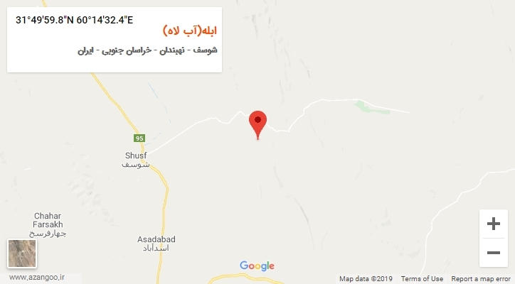 روستای ابله(آب لاه) بر روی نقشه
