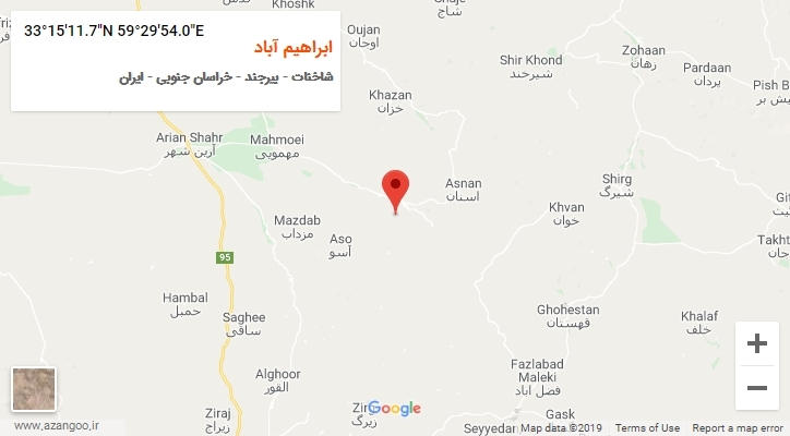 روستای ابراهیم آباد بر روی نقشه