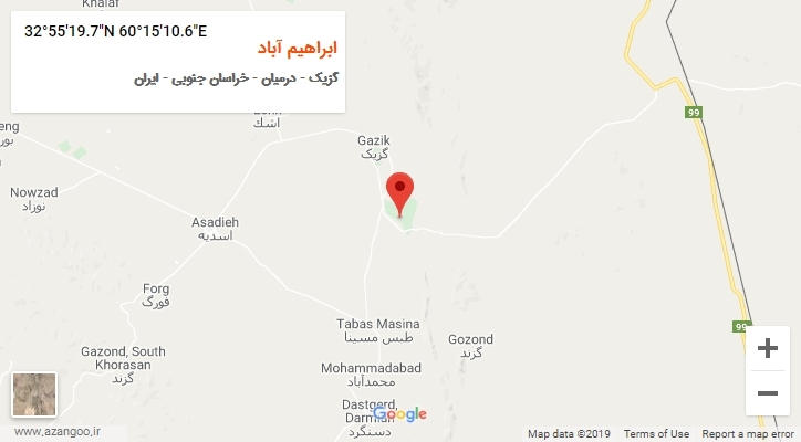 روستای ابراهیم آباد بر روی نقشه