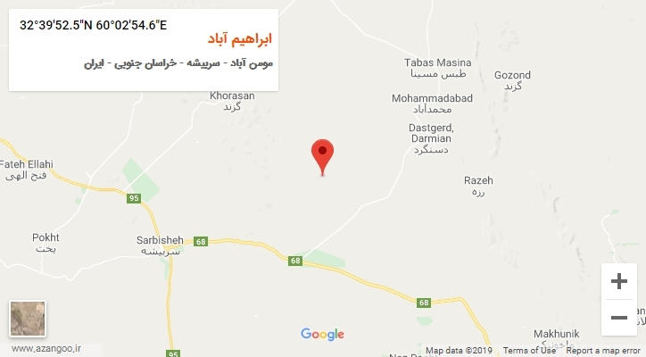 روستای ابراهیم آباد بر روی نقشه