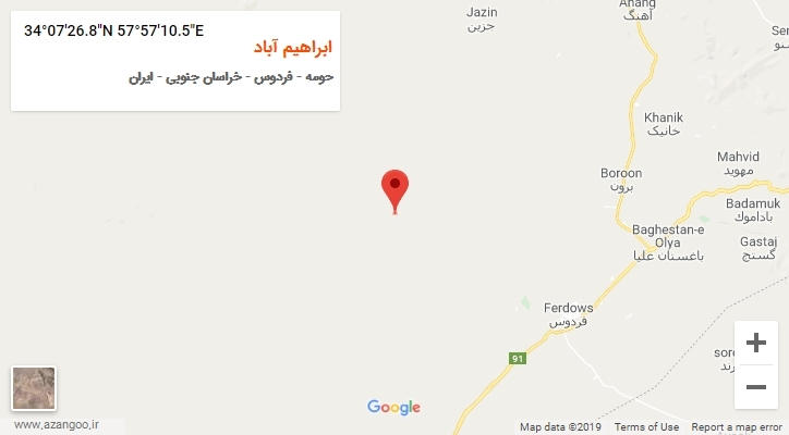 روستای ابراهیم آباد بر روی نقشه