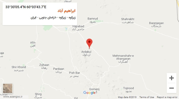 روستای ابراهیم آباد بر روی نقشه