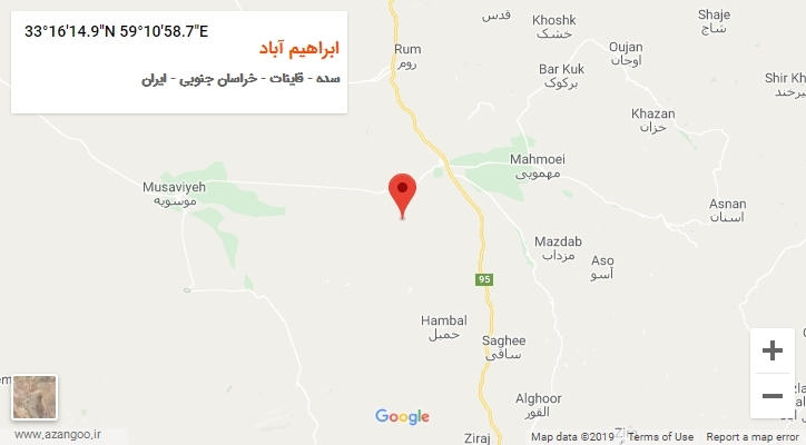 روستای ابراهیم آباد بر روی نقشه