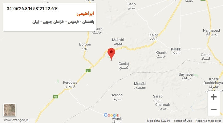 روستای ابراهیمی بر روی نقشه