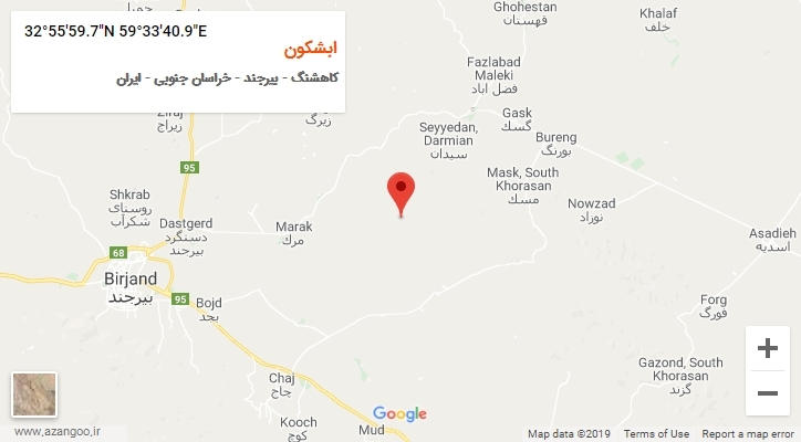 روستای ابشکون بر روی نقشه