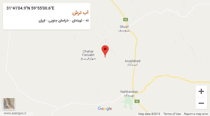 روستای آب ترش بر روی نقشه