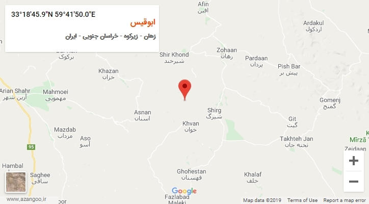 روستای ابوقیس بر روی نقشه