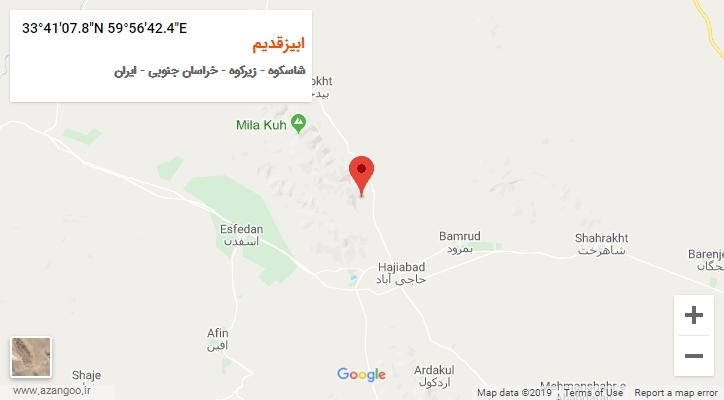 روستای ابیزقدیم بر روی نقشه
