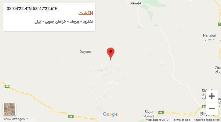 روستای افکشت بر روی نقشه