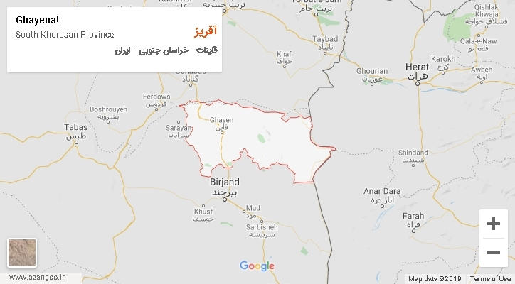 دهستان آفریز بر روی نقشه