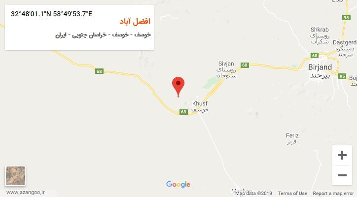 روستای افضل آباد بر روی نقشه