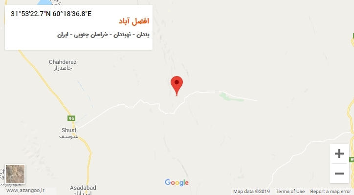 روستای افضل آباد بر روی نقشه