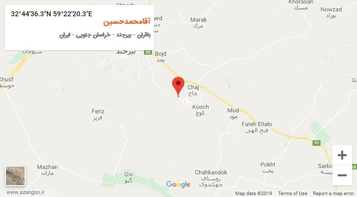 روستای آقامحمدحسین بر روی نقشه