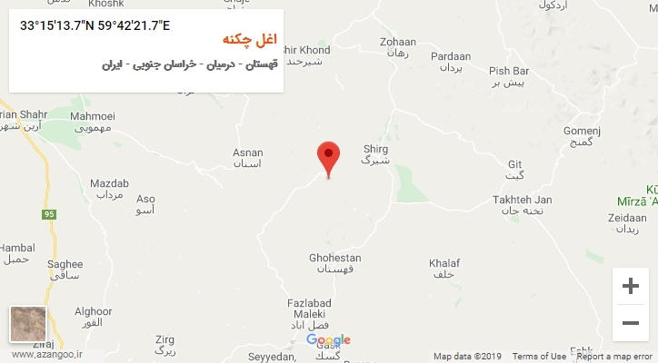روستای اغل چکنه بر روی نقشه