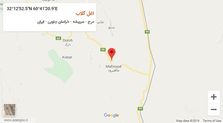 روستای اغل گلاب بر روی نقشه