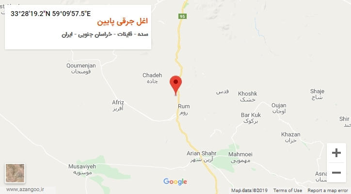 روستای اغل جرقی پایین بر روی نقشه