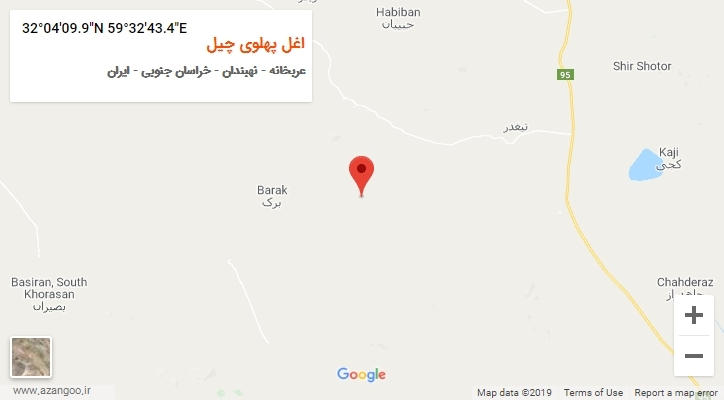 روستای اغل پهلوی چیل بر روی نقشه