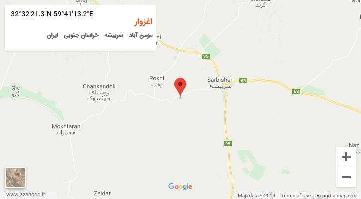 روستای اغزوار بر روی نقشه