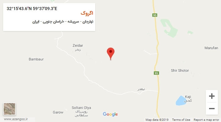 روستای اگروک بر روی نقشه