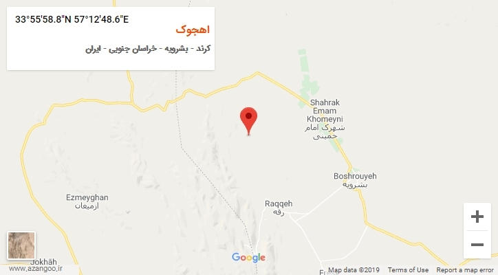 روستای اهجوک بر روی نقشه