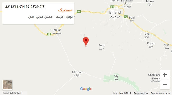 روستای احمدبیگ بر روی نقشه