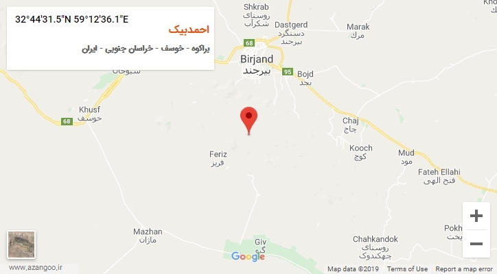 روستای احمدبیک بر روی نقشه