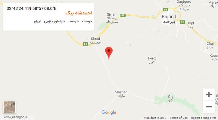 روستای احمدشاه بیگ بر روی نقشه
