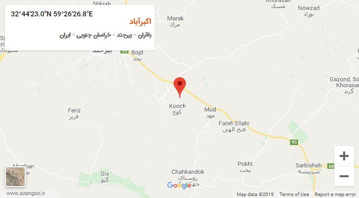 روستای اکبرآباد بر روی نقشه