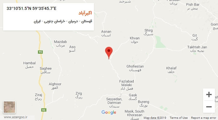 روستای اکبرآباد بر روی نقشه