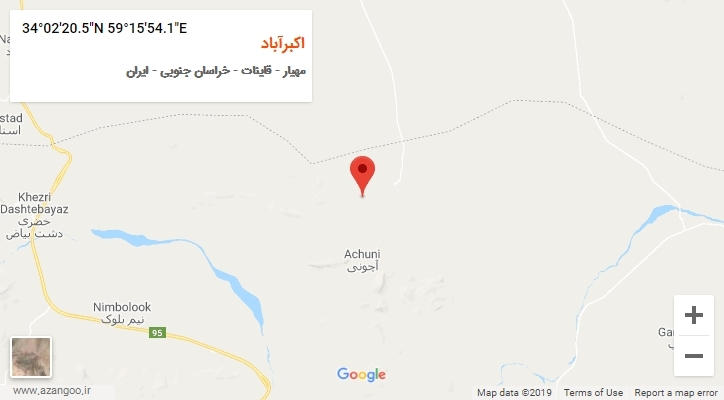 روستای اکبرآباد بر روی نقشه
