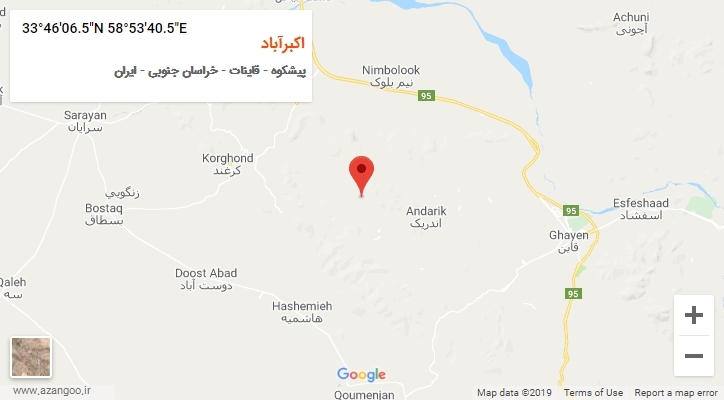 روستای اکبرآباد بر روی نقشه