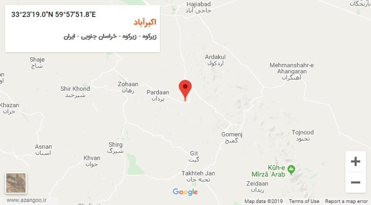 روستای اکبرآباد بر روی نقشه