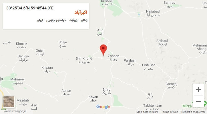 روستای اکبرآباد بر روی نقشه