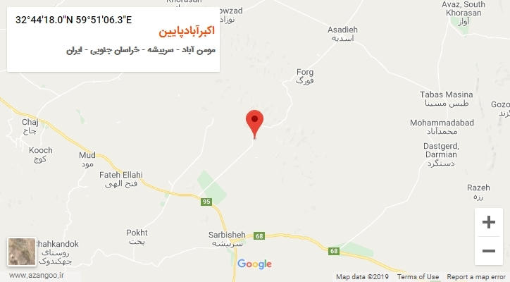 روستای اکبرآبادپایین بر روی نقشه