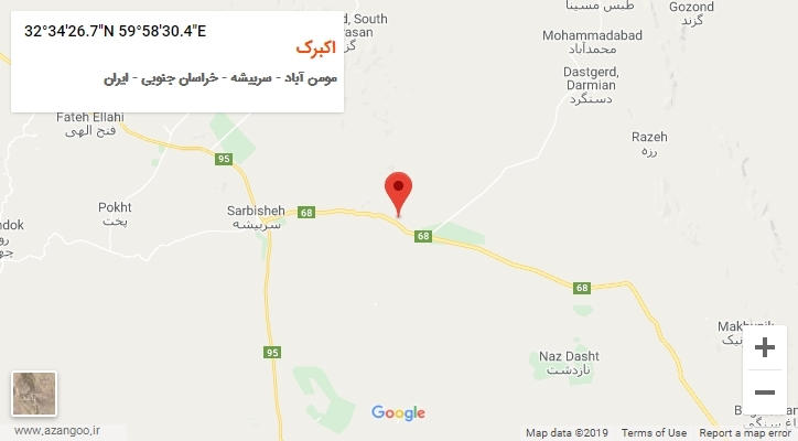 روستای اکبرک بر روی نقشه
