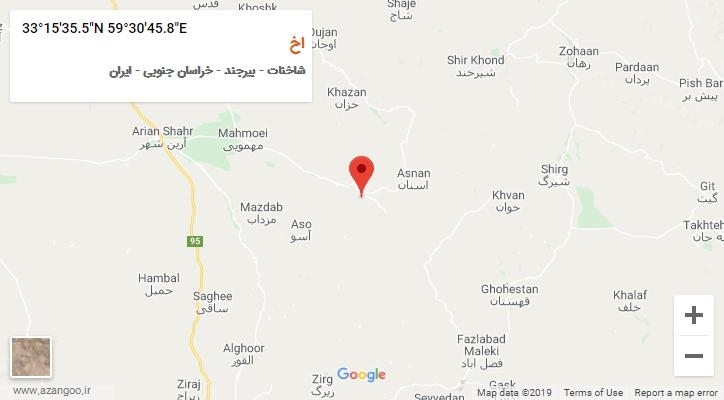 روستای اخ بر روی نقشه
