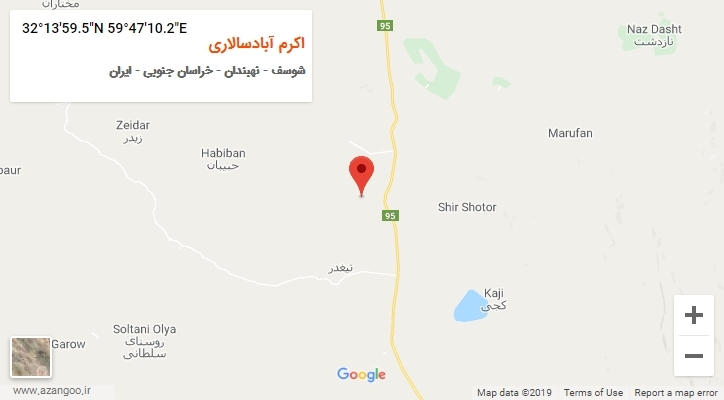 روستای اکرم آبادسالاری بر روی نقشه