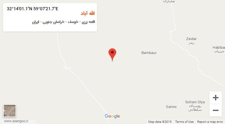 روستای الله آباد بر روی نقشه