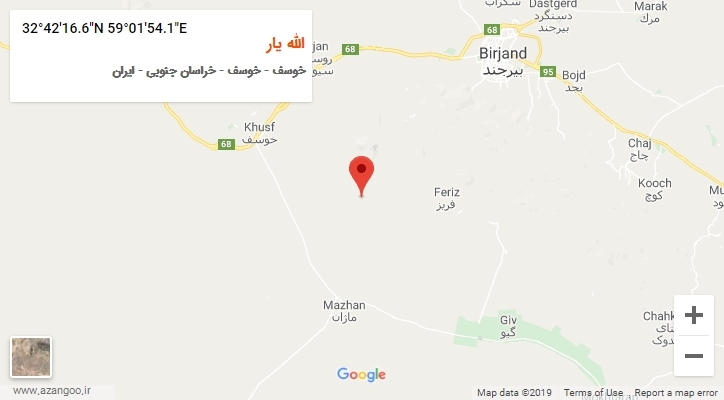 روستای الله یار بر روی نقشه