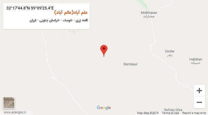 روستای علم آباد(عالم آباد) بر روی نقشه