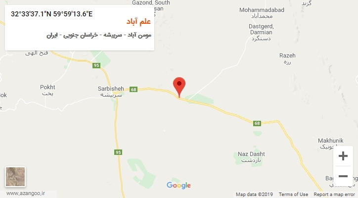 روستای علم آباد بر روی نقشه