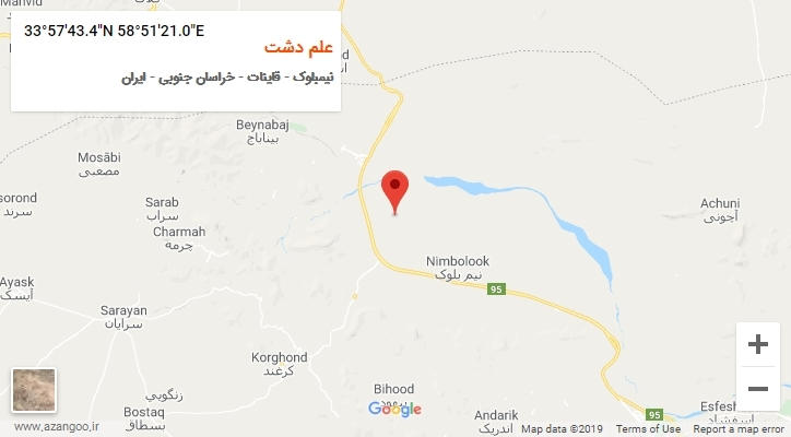 روستای علم دشت بر روی نقشه