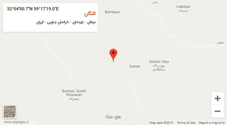 روستای النگان بر روی نقشه