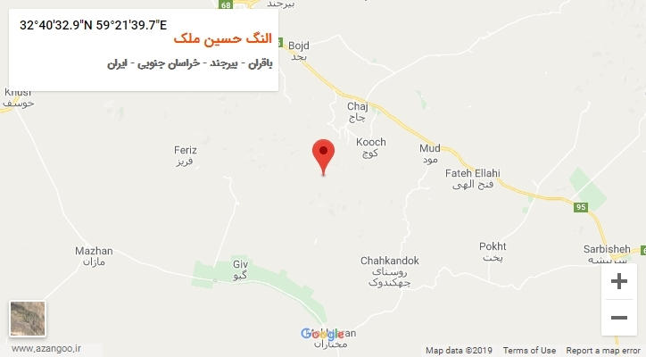 روستای النگ حسین ملک بر روی نقشه