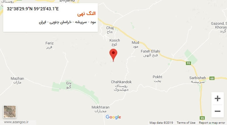روستای النگ نهی بر روی نقشه
