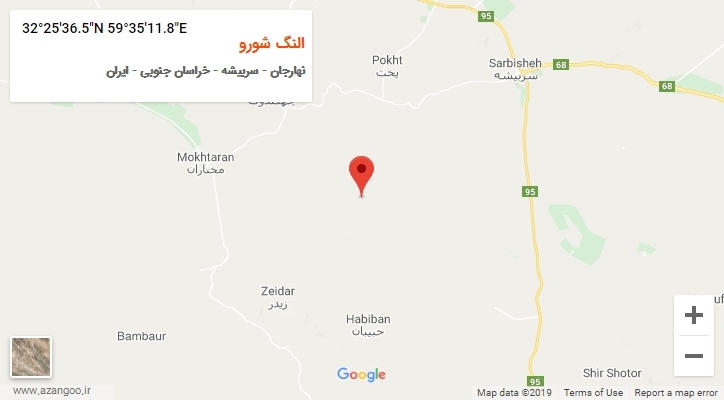 روستای النگ شورو بر روی نقشه