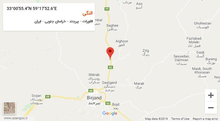 روستای النگی بر روی نقشه
