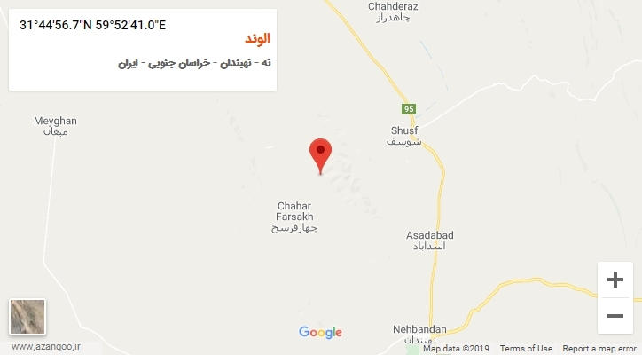 روستای الوند بر روی نقشه