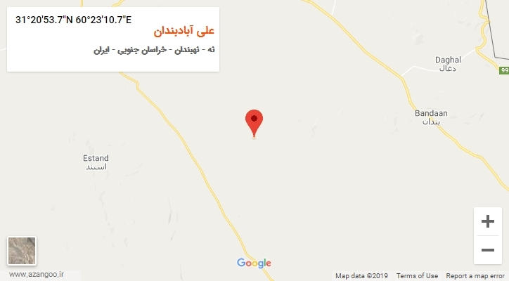 روستای علی آبادبندان بر روی نقشه