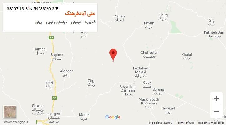 روستای علی آبادفرهنگ بر روی نقشه